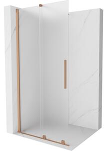 Mexen Velar, zuhany paraván tolóajtóval Walk-in 120 x 200 cm, 8 mm-es matt üveg, rézmatt, 871-120-000-33-65