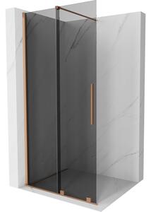 Mexen Velar, zuhany paraván tolóajtóval Walk-in 110 x 200 cm, 8mm szürke üveg, réz matt, 871-110-000-43-65