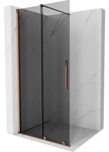 Mexen Velar, zuhany paraván tolóajtóval Walk-in 70 x 200 cm, 8mm szürke üveg, rózsaszín arany, 871-070-000-43-60