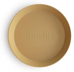 Mushie kerek lapostányér - mustársárga