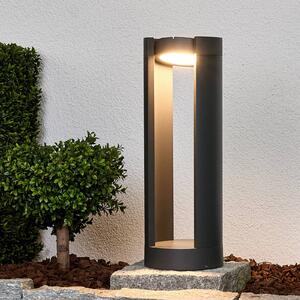 Lucande LED állólámpa Dylen, szürke, fém, 50cm, IP65, Fekete, Alumínium, Modern