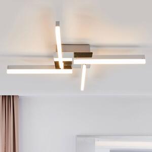 Lindby LED mennyezeti lámpa Patrik, 59 cm, 4 lámpás, króm, IP44, Króm / ezüst, Fürdőszoba, fém, Modern