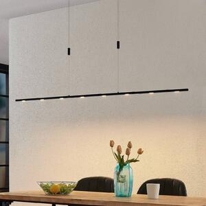 Lucande LED-es függőlámpa Stakato, 180 cm, 8 fényű, fényerőszabályzóval,, dimmelhető, Fekete, Nappali / Étkező, fém, Modern