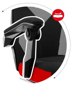 Ergonomikus piros gamer szék lábtartóval COMBAT 3.0