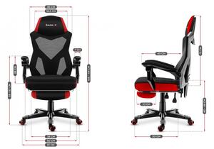 Ergonomikus piros gamer szék lábtartóval COMBAT 3.0