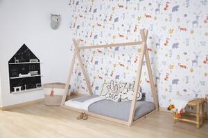 CHILDHOME - Tipi ágy - 70x140 cm - Fa - Természetes