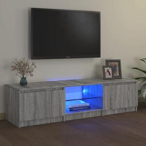 Szürke sonoma színű TV-szekrény LED-ekkel 140 x 40 x 36 cm