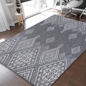 Designer szürke szőnyeg kidolgozott mintával Szélesség: 80 cm | Hossz: 150 cm