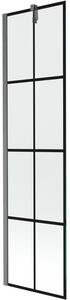 Mexen, Mexen Next 1 szárnyú kádparaván 50 x 150 cm, fekete mintás, pisztolyszürke szálcsiszolt - 895-050-000-00-77-66