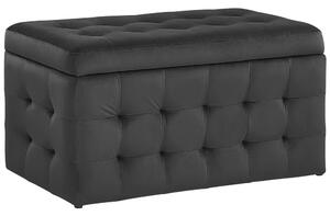 Chesterfield Stílusú Fekete Színű Ottomán MICHIGAN