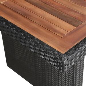 VidaXL polyrattan és tömör akácfa kerti asztal 240 x 90 x 74 cm