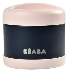 Beaba - Rozsdamentes acél Tároló doboz - 300 ml - Halvány rózsaszín - Sötétkék