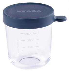 Beaba - Tároló doboz kiváló minőségű üvegből - 250 ml - Sötétkék