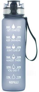WOOZE TS14258 Prémium motivációs sport kulacs 1000ml Szürke