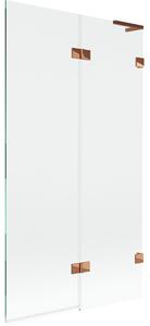Mexen Lunar L, kétszárnyú kádparaván jobb oldali 100 x 150 cm, átlátszó üveg, rozéarany, 897L-100-100-60-00-P