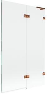 Mexen Lunar L, kétszárnyú kádparaván jobb oldali 110 x 150 cm, átlátszó üveg, rozéarany, 897L-110-100-60-00-P