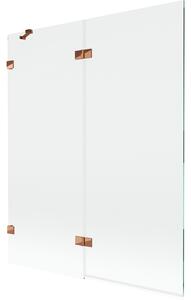 Mexen Lunar, kétszárnyú kádparaván bal oldali 140 x 150 cm, átlátszó üveg, rozéarany, 897-140-100-60-00-L