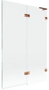 Mexen Lunar L, kétszárnyú kádparaván jobb oldali 120 x 150 cm, átlátszó üveg, rozéarany, 897L-120-100-60-00-P
