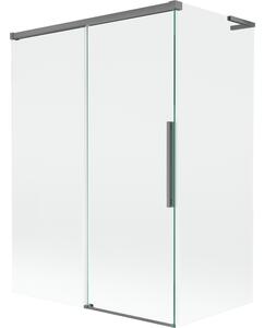 Mexen Rox, L tolóajtós, kétszárnyú kádparaván 120 + 70 x 150 cm, 8 mm-es átlátszó üveg, grafit profil, 8C9L-120-070-95-00