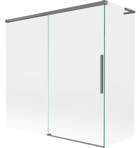 Mexen Rox, L tolóajtós, kétszárnyú kádparaván 160 + 70 x 150 cm, 8 mm-es átlátszó üveg, grafit profil, 8C9L-160-070-95-00