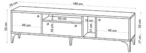 TV asztal/szekrény Petronela (tölgy). 1072361