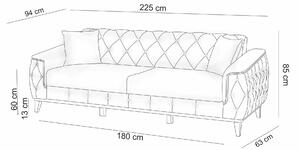 Háromszemélyes kanapé Mimi (krém). 1072389
