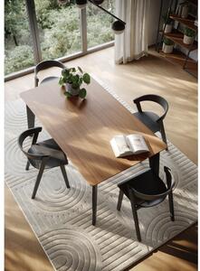 Natúr színű bővíthető étkezőasztal diófa dekoros asztallappal 100x180 cm Shadow – TemaHome