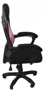 Forgó irodai szék, Oscar, hálós szövet, 64x125x61 cm, fekete - rózsaszín
