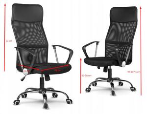 Forgó irodai szék, Nemo, hálós szövet, 61x107.5x50 cm, piros