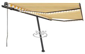 VidaXL sárga-fehér szélérzékelős és LED-es napellenző 400x300 cm