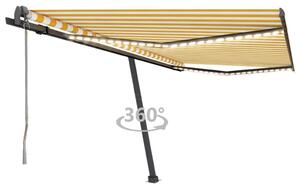 VidaXL sárga-fehér szélérzékelős és LED-es napellenző 450 x 300 cm