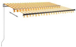 VidaXL sárga-fehér automata póznás napellenző 350 x 250 cm