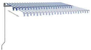 VidaXL kék és fehér automata póznás napellenző 400 x 300 cm