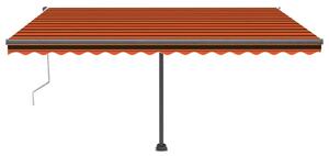 VidaXL narancssárga és barna automata póznás napellenző 400 x 300 cm