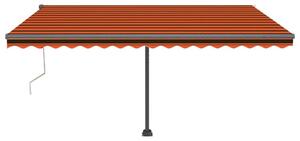 VidaXL narancssárga-barna szélérzékelős és LED-es napellenző 450x300cm