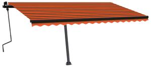 VidaXL narancs-barna kézzel kihúzható póznás napellenző 450 x 300 cm