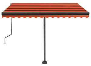 VidaXL narancssárga-barna automata póznás napellenző 300 x 250 cm