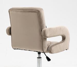 HR8404K Latte modern velúr szék krómozott lábbal