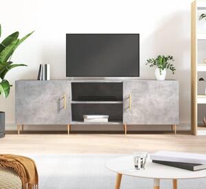 Betonszürke szerelt fa TV-szekrény 150 x 30 x 50 cm