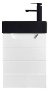 HD Ciprus White 40 fali mosdószekrény fekete kerámia mosdóval