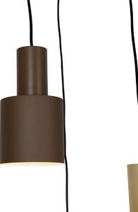 Függesztett lámpa bronz színű, szürkés és bézs 3 fényű - Ans