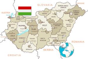 Parafa kép izléses bézs színű Magyarország térképe