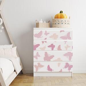 IKEA MALM bútormatrica - rózsaszín pillangók