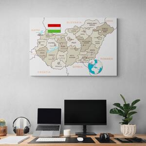 Kép izléses bézs színű Magyarország térképe