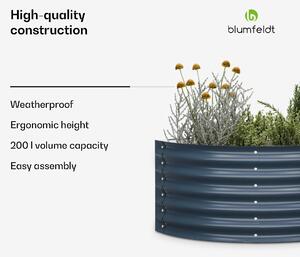 Blumfeldt High Grow Half Circle, félkör alakú magaságyás, 105 x 60 x 43 cm, hullámos acéllemezből, egyszerű összeszerelés, rozsda- és fagyálló