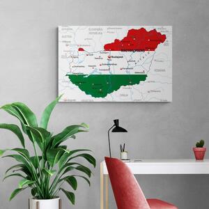 Kép Magyarország térképének képe a zászló színében