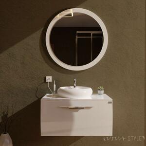 TMP MOON fürdőszobai tükör 80 cm - fehér keret - kerek