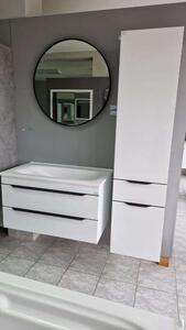 TMP IRON fürdőszobai tükör 60 cm - fekete keret - kerek