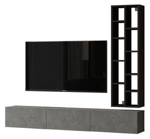TV asztal/szekrény Ladislava 9 (ezüst + fekete). 1072490