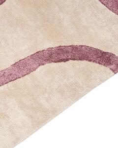 Bézs és rózsaszín viszkóz absztrakt mintás szőnyeg 160 x 230 cm KAPPAR